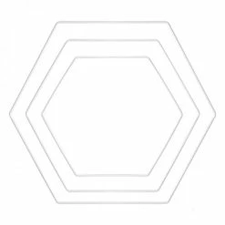 Vente flash 👏 Rayher Forme En Métal Lot D'anneaux En Métal - Hexagone - Blanc - ø 20-25-30 Cm 😍
