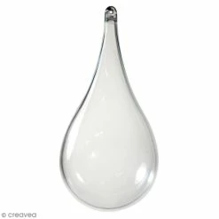 Meilleur prix 🛒 Creavea Boule Plastique Transparente Suspension Plastique Transparent - Goutte - 8 X 18 Cm - 1 Pce 🛒