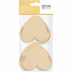 Nouveau ⭐ Artemio Forme En Bois Guirlande Coeurs En Bois à Décorer - 10 Pcs ✔️