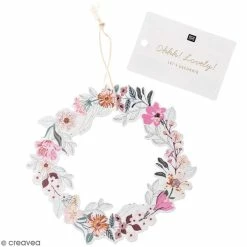 Meilleur prix 😍 Rico Design Forme En Bois Couronne Décorative Bois - Fleurs Roses - 10 Cm 😍