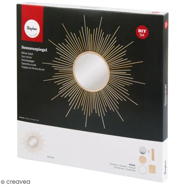 Bon marché 🥰 Rayher Miroir à Décorer Kit Miroir En Bois - Soleil - 63 Cm ❤️ 3 Bon marché 🥰 Rayher Miroir à Décorer Kit Miroir En Bois - Soleil - 63 Cm ❤️