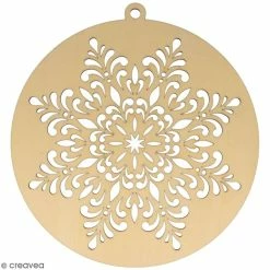 Promo ⌛ Forme En Bois Médaillon En Bois à Décorer - Artemio Barok - Flocon - 20 Cm 💯