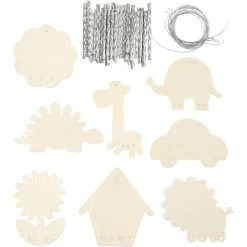 Budget 🌟 Creativ Company Objets Divers à Décorer Carillons En Bois à Décorer - 9 à 14 Cm - 24 Pcs 🛒