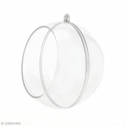 Vente flash ✔️ Creavea Boule Plastique Transparente Boule Ouverte En Plastique Transparent - 12 Cm ⭐