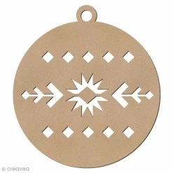 Support à décorer suspendu Soldes 37 Acheter 😀 Creavea Forme En Bois à Suspendre Motifs Aztèque - Boule De Noël - 7 Cm - 1 Pce 🎁