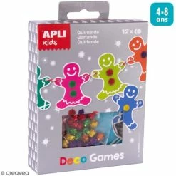 Grosses soldes 🛒 Apli Kids Guirlande à Décorer Kit Deco Games Suspensions De Noël - Guirlande - 12 Formes à Personnaliser ✔️