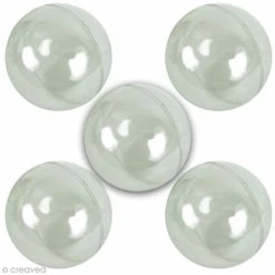 Tout neuf 🛒 Graine Créative Boule Plastique Transparente Pour Contact Alimentaire - 6 Cm X 5 🧨