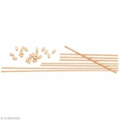 Remise 🧨 Glorex Mobile à Décorer Kit Tiges à Mobile - 8 Tiges En Bois Et 20 Olives 🌟