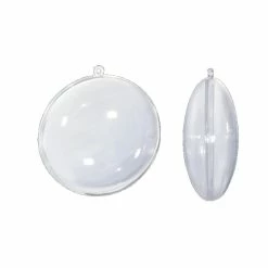 Tout neuf 😀 Lealoo® Boule Plastique Transparente Lot De 5 Médaillons Ø 9 Cm En Plastique Cristal Transparent Séparable, Contenants Alimentaire Sécabl 🎁