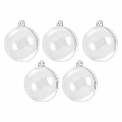 De gros 💯 Lealoo® Boule Plastique Transparente Lot 5 Boules En Plastique Cristal Transparent Séparable, Diam. 15 Cm, Contenant Sécable 😉