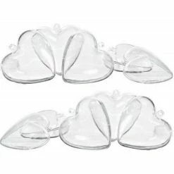 Grosses soldes 😍 Lealoo® Coeur à Suspendre Lot 10 Grands Coeurs 10 Cm En Plastique Transparent Séparable, Contenant Cristal Alimentaire Sécabl 😍