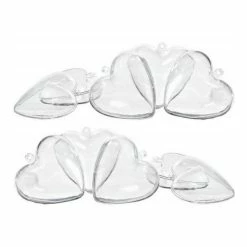 Bon marché ❤️ Lealoo® Coeur à Suspendre Lot 10 Coeurs En Plastique De 8 Cm, Transparent Séparable, Contenants Sécables à Garnir 🔔