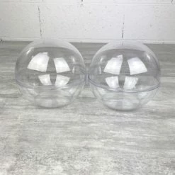 Vente flash 🔥 Lealoo® Boule Plastique Transparente Lot 4 Boules Plastique Ø 14 Cm à Fond Plat Sécable, Contenants Cristal Transparent Séparable 🔥
