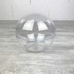 Vente flash 🔥 Lealoo® Boule Plastique Transparente Lot 4 Boules Plastique Ø 14 Cm à Fond Plat Sécable, Contenants Cristal Transparent Séparable 🔥 -Support à décorer suspendu Soldes unnamed file 409