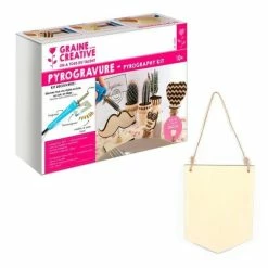 De gros ⌛ Graine Créative Déco à Suspendre Coffret Pyrogravure + Suspension Fanion En Bois 🧨