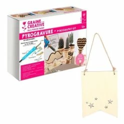 Le moins cher 😉 Graine Créative Déco à Suspendre Coffret Pyrogravure + Suspension Fanion En Bois Etoiles ⭐
