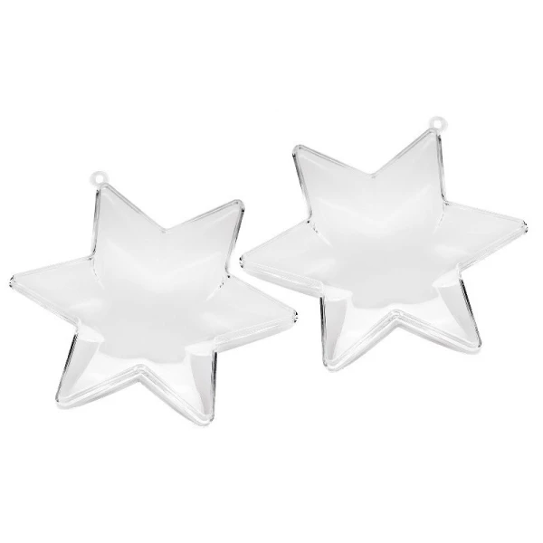 Tout neuf 😀 Lealoo® Boule Plastique Transparente Lot 5 étoiles 3D De 10 Cm, 6 Branches, Plastique Cristal Alimentaire Transparent, Séparable, Contena 🎉 5 Tout neuf 😀 Lealoo® Boule Plastique Transparente Lot 5 étoiles 3D De 10 Cm, 6 Branches, Plastique Cristal Alimentaire Transparent, Séparable, Contena 🎉 – Image 3