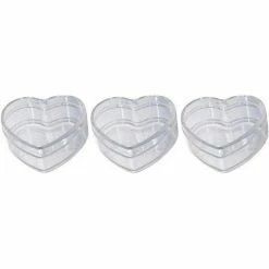 Promo 🎉 Lealoo® Coeur à Suspendre Lot De 6 Boites Contenants Dragées En Plastique Forme Coeur, Long. 6 Cm, Haut. 3 Cm 😉