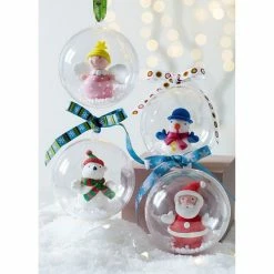 Remise 😍 Lealoo® Boule Plastique Transparente Lot 18 Boules En Plastique Transparent Séparable, 3 Tailles 8, 10 Et 12 Cm, Contenant Alimentaire 👍 -Support à décorer suspendu Soldes unnamed file 484