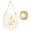 Meilleure affaire ❤️ AUCUNE Silhouette à Suspendre Fanion Bois à Suspendre 20 X 15 Cm Licorne + Masking Tape Doré à Paillettes 5 M 👏 -Support à décorer suspendu Soldes unnamed file 557