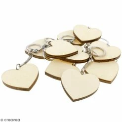 Meilleure affaire 😍 Lilou Blue Porte-clés à Décorer Portes Clés Coeur En Bois à Décorer - 10 Pcs 🤩 -Support à décorer suspendu Soldes unnamed file 60