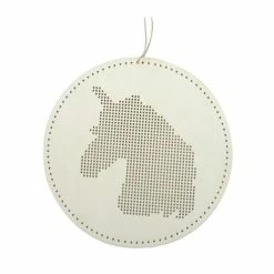 Meilleure vente 😍 Graine Créative Mobile à Décorer Suspension En Bois à Broder - Licorne 22 X 22 Cm 🛒