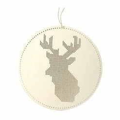 Tout neuf ❤️ Graine Créative Mobile à Décorer Suspension En Bois à Broder - Tête De Cerf 22 X 22 Cm 🌟