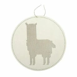 Promo 🥰 Graine Créative Mobile à Décorer Suspension En Bois à Broder - Lama 22 X 22 Cm 🎉
