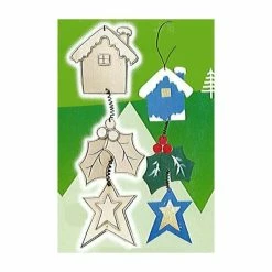 Nouveau 👏 Graine Créative Déco à Suspendre Suspension Maison-houx-étoile En Bois - A Décorer 💯