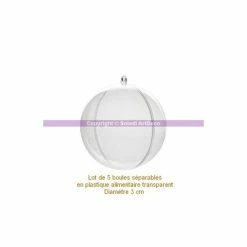 Grosses soldes 😉 Lealoo® Boule Plastique Transparente Lot De 5 Petites Boules Diam. 3 Cm En Plastique Cristal Transparent Séparable, Contenant S&ea ❤️