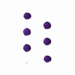 Promo 🤩 Doge Guirlande à Décorer Guirlande De 3,5 M Avec 6 Fleurs Pompons En Papier De Soie Orchidée Violet De Diam 20 Cm 💯