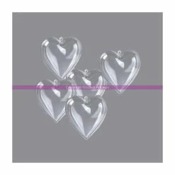 Acheter ✨ YD-Emballages Coeur à Suspendre Lot De 5 Coeurs En Plastique Cristal Transparent Séparable 6,5 Cm, Contenant Sécable 🌟