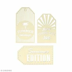Acheter 🧨 Artemio Forme En Bois Grandes étiquettes En Bois à Décorer - 🌞 Summer - 3 Pcs 😉