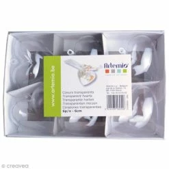 Tout neuf 💯 Artemio Boule Plastique Transparente Assortiment De Coeurs En Plastique Transparent - 6 Pcs - 6 Cm 🔔