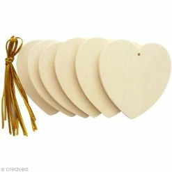 Promo 🔥 Graine Créative Coeur à Suspendre Pendentif En Bois Coeur X6 💯