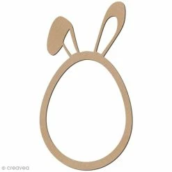 De gros 😀 Creavea Forme En Bois Oeuf De Pâques Oreilles De Lapin En Bois à Décorer - 12 Cm 🔥